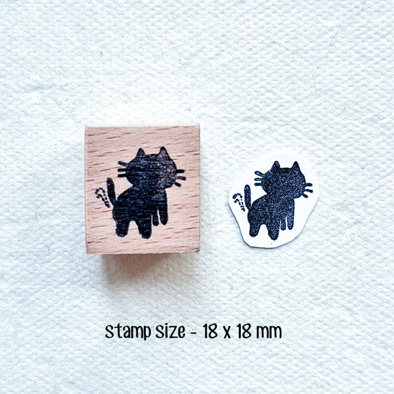 Neko Black Kitty Cat Scrapbooking Wooden Stamps