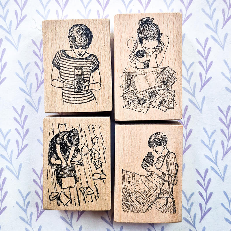 Favorite Pastimes Self-Care Me Time Scrapbooking Wooden Stamp