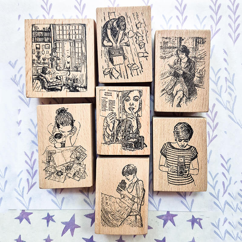 Favorite Pastimes Self-Care Me Time Scrapbooking Wooden Stamp