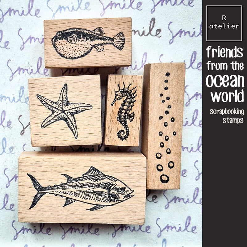 Ocean Saltwater Fish Scrapbooking Wooden Stamp