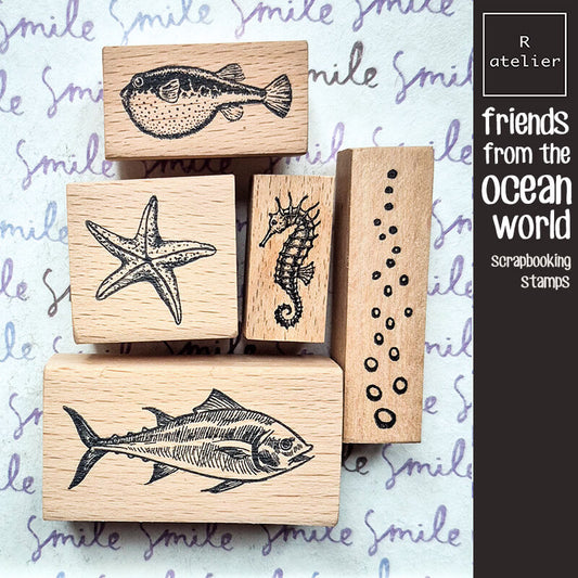 Ocean Saltwater Fish Scrapbooking Wooden Stamp