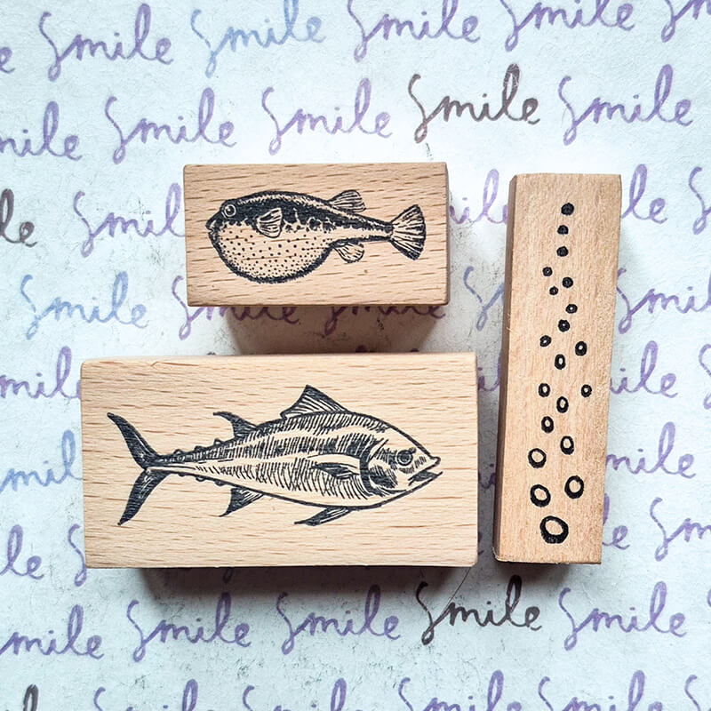Ocean Saltwater Fish Scrapbooking Wooden Stamp