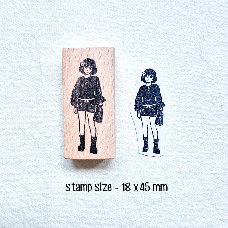Stylish Girls Daily Life Diary Scrapbooking Wooden Stamp
