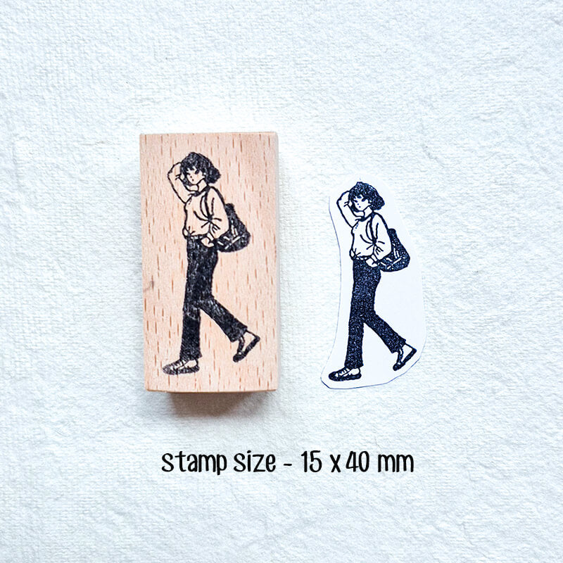 Stylish Girls Daily Life Diary Scrapbooking Wooden Stamp