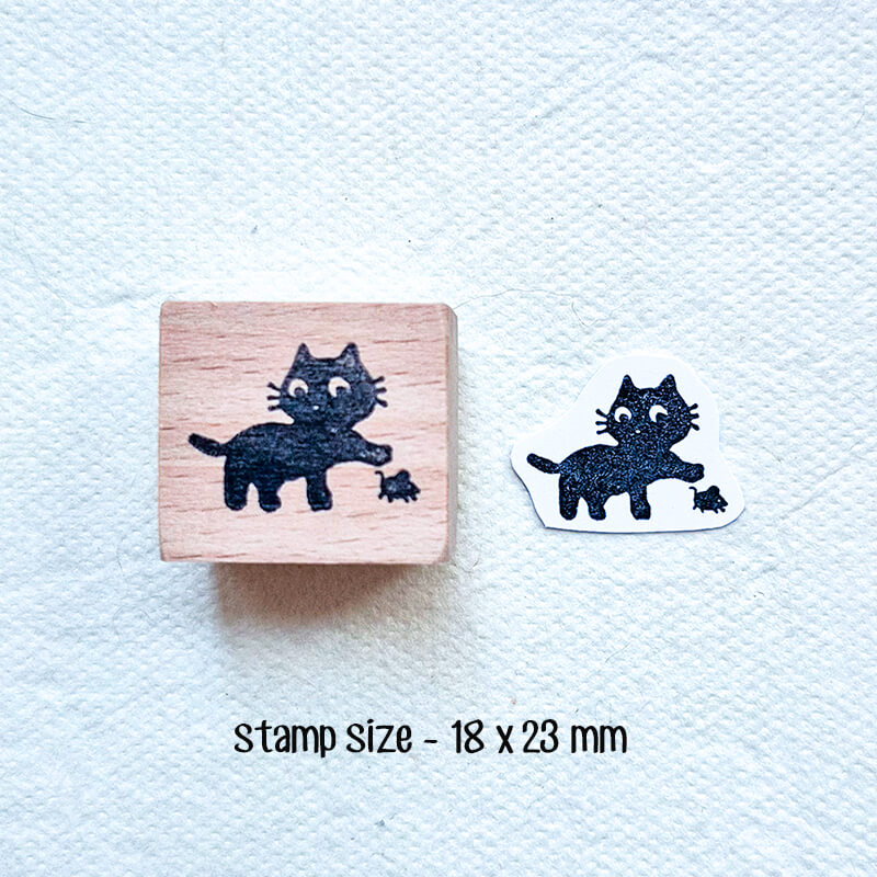 Neko Black Kitty Cat Scrapbooking Wooden Stamps