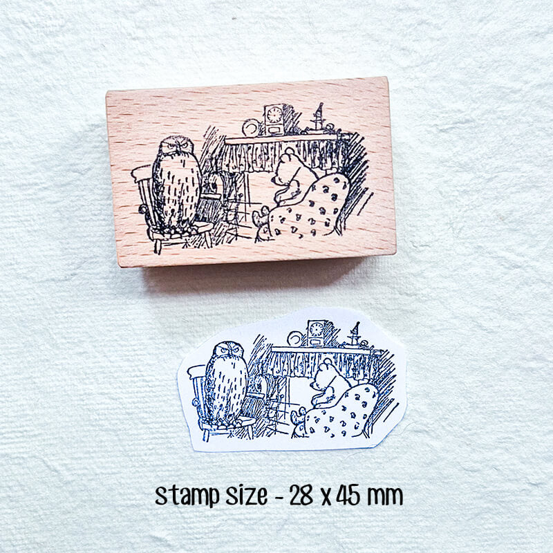 Little Pooh Bear Story Scrapbooking Wooden Stamp