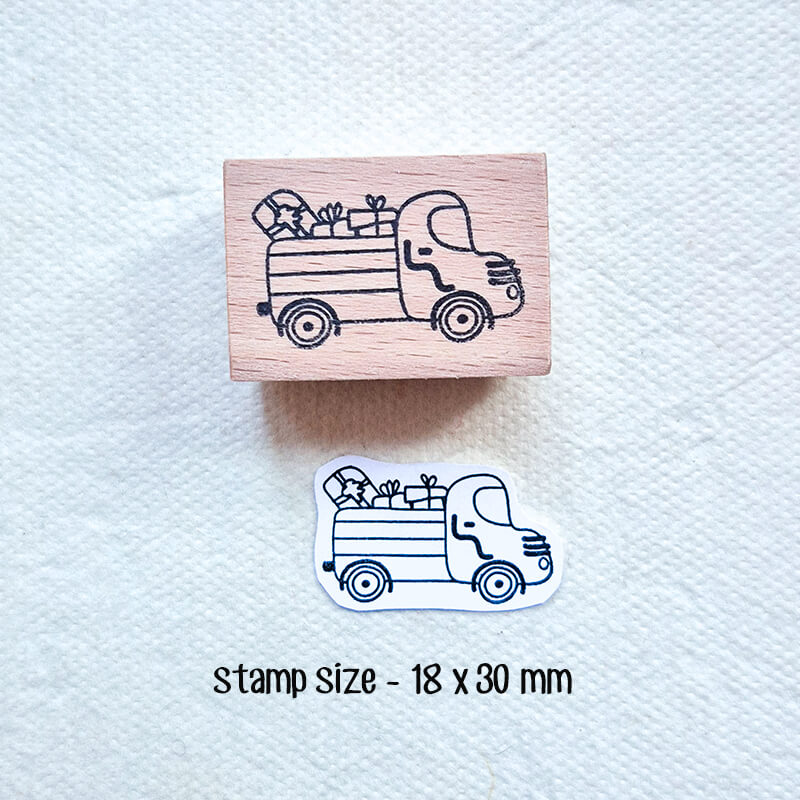 Whimsical Car Truck Transport Scrapbooking Wooden Stamps