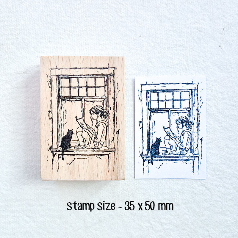 Daily Life Chill Time Cat Lovers Scrapbooking Wooden Stamp