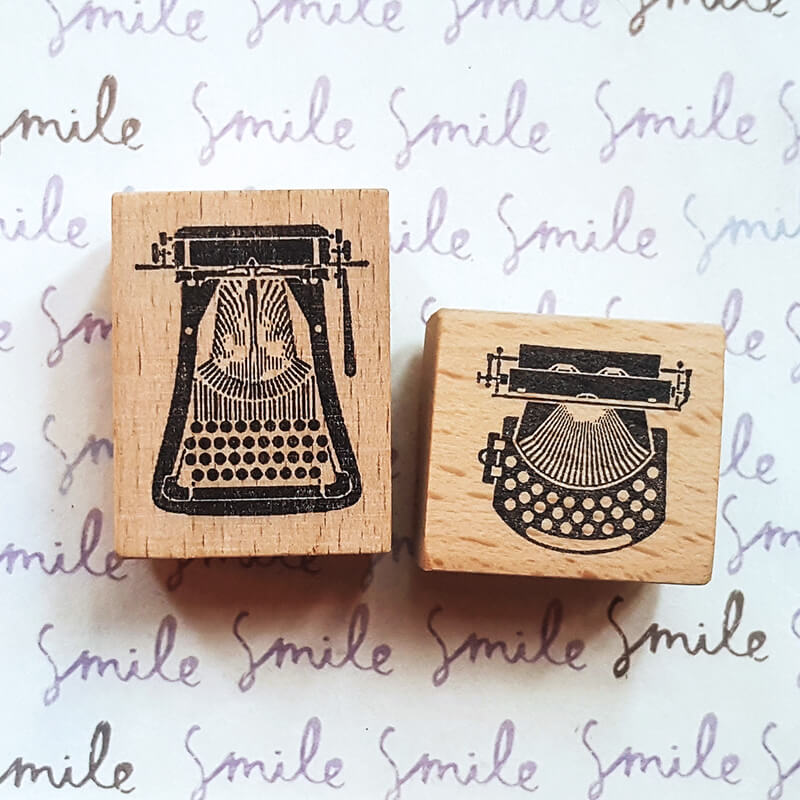 Retro Typewriters Scrapbooking Wooden Stamp
