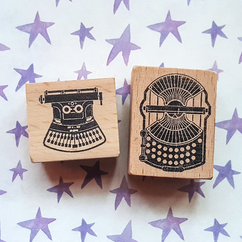Retro Typewriters Scrapbooking Wooden Stamp