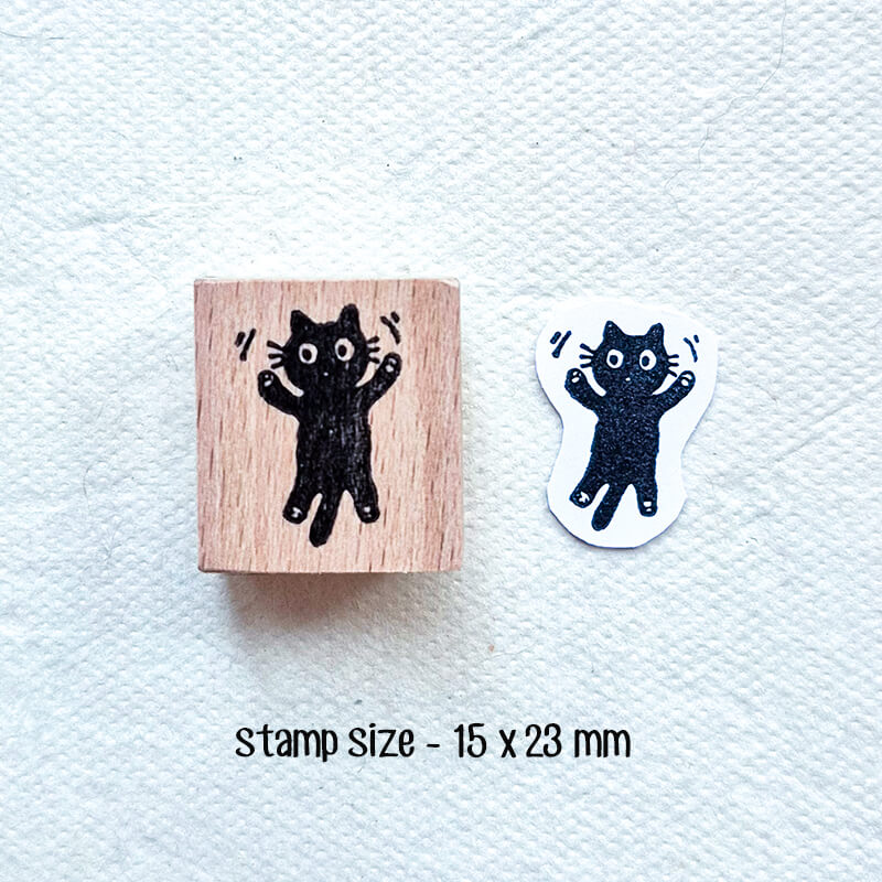 Neko Black Kitty Cat Scrapbooking Wooden Stamps