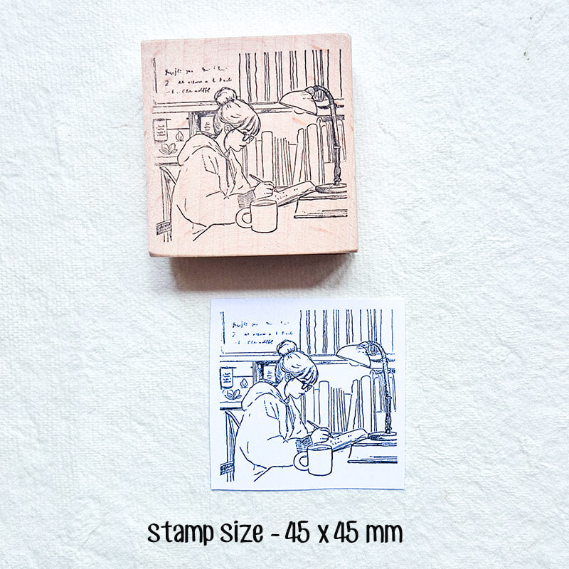 Stylish Girls Daily Life Diary Scrapbooking Wooden Stamp