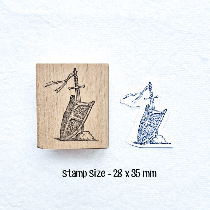 Wizard & Knight, Dungeons & Dragons Fantasy World Scrapbooking Stamp