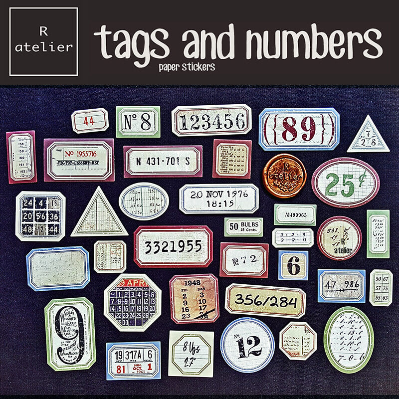 tags and numbers Scrapbooking Stickers