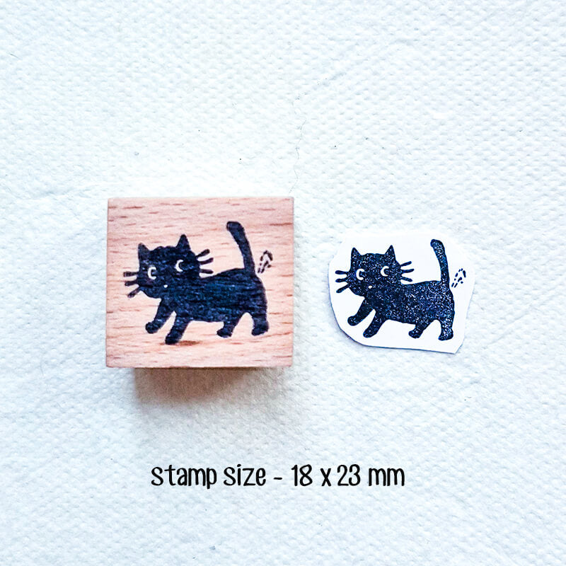 Neko Black Kitty Cat Scrapbooking Wooden Stamps