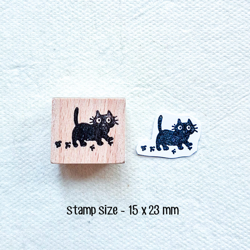 Neko Black Kitty Cat Scrapbooking Wooden Stamps