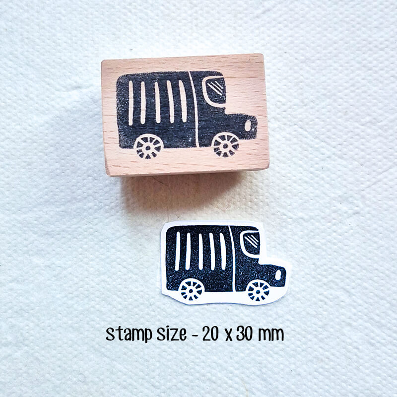 Whimsical Car Truck Transport Scrapbooking Wooden Stamps