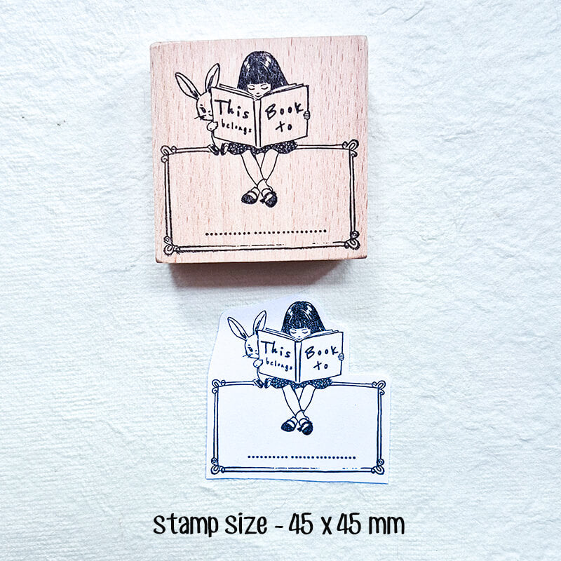 Bookworm Book Lovers Scrapbooking Wooden Stamp