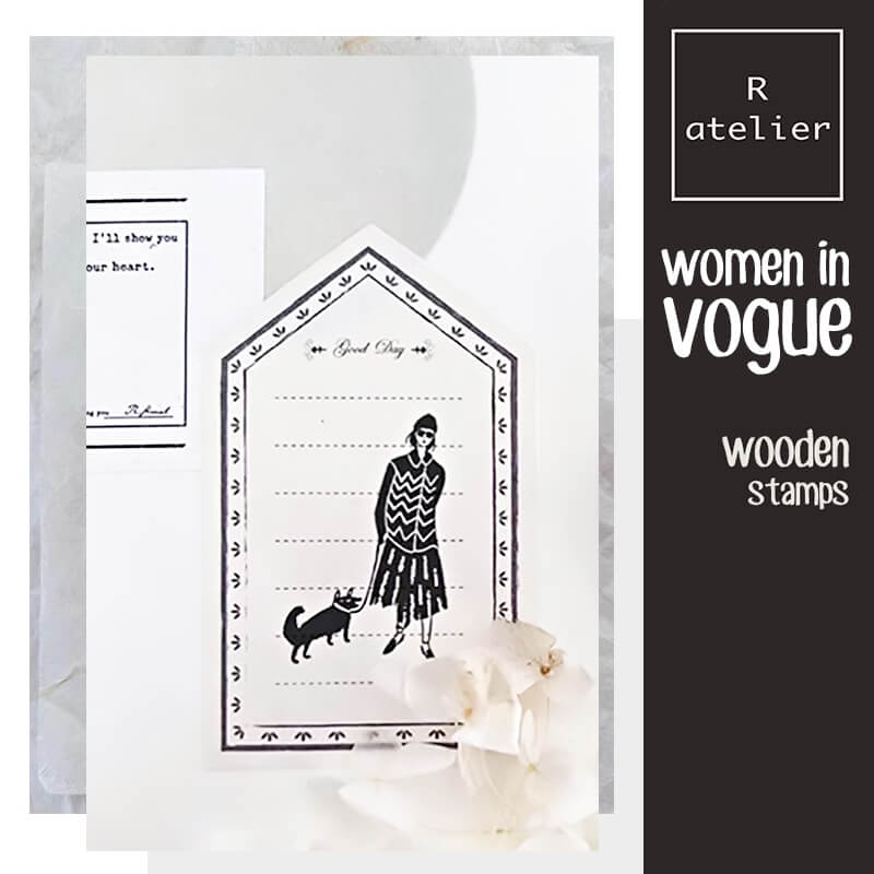 Women in Vogue Scrapbooking Wooden Stamps