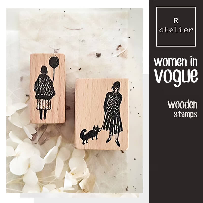 Women in Vogue Scrapbooking Wooden Stamps
