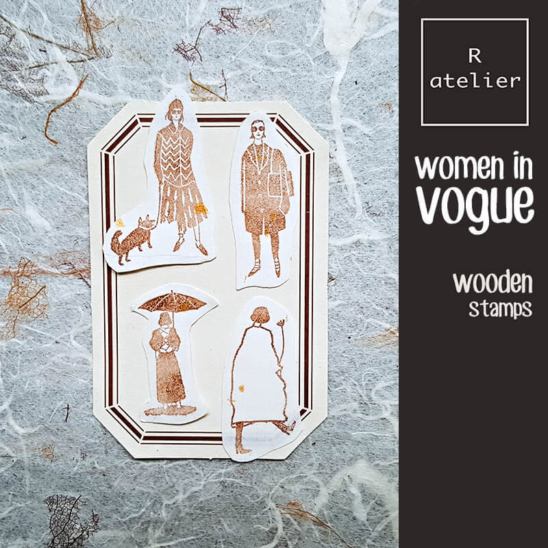 Women in Vogue Scrapbooking Wooden Stamps