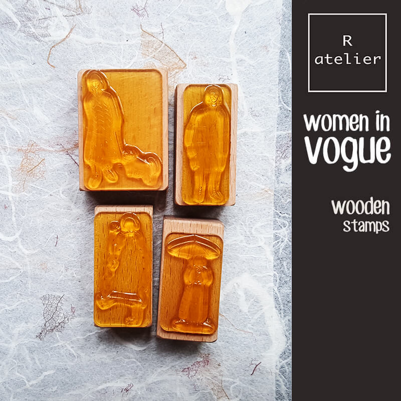 Women in Vogue Scrapbooking Wooden Stamps