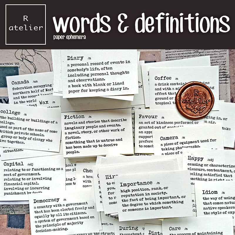 Dictionary Words & Definitions Scrapbooking Paper Ephemera
