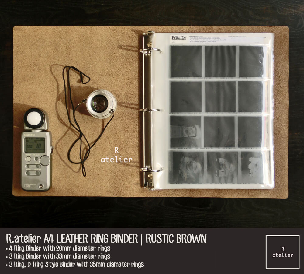 R.atelier A4 Refillable Notebook Leather Ring Binder Journal Cover | Rustic Brown
