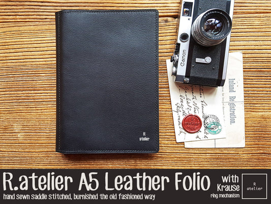 R.atelier A5 Leather Folio (with Krause ring mechanism)