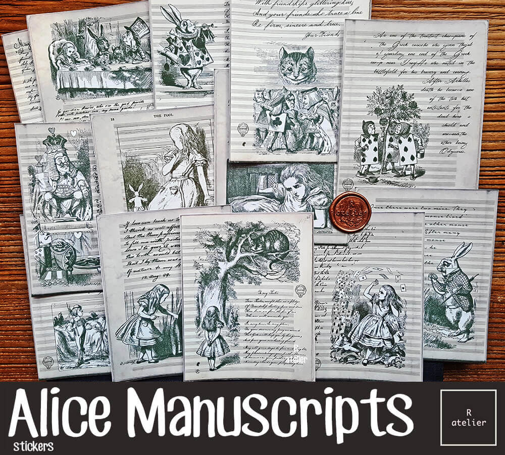 Alice Manuscripts | Scrapbooking Washi Stickers Kit