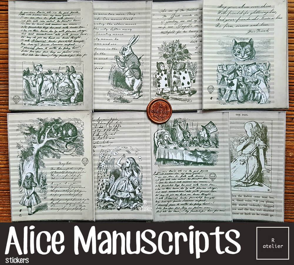 Alice Manuscripts | Scrapbooking Washi Stickers Kit