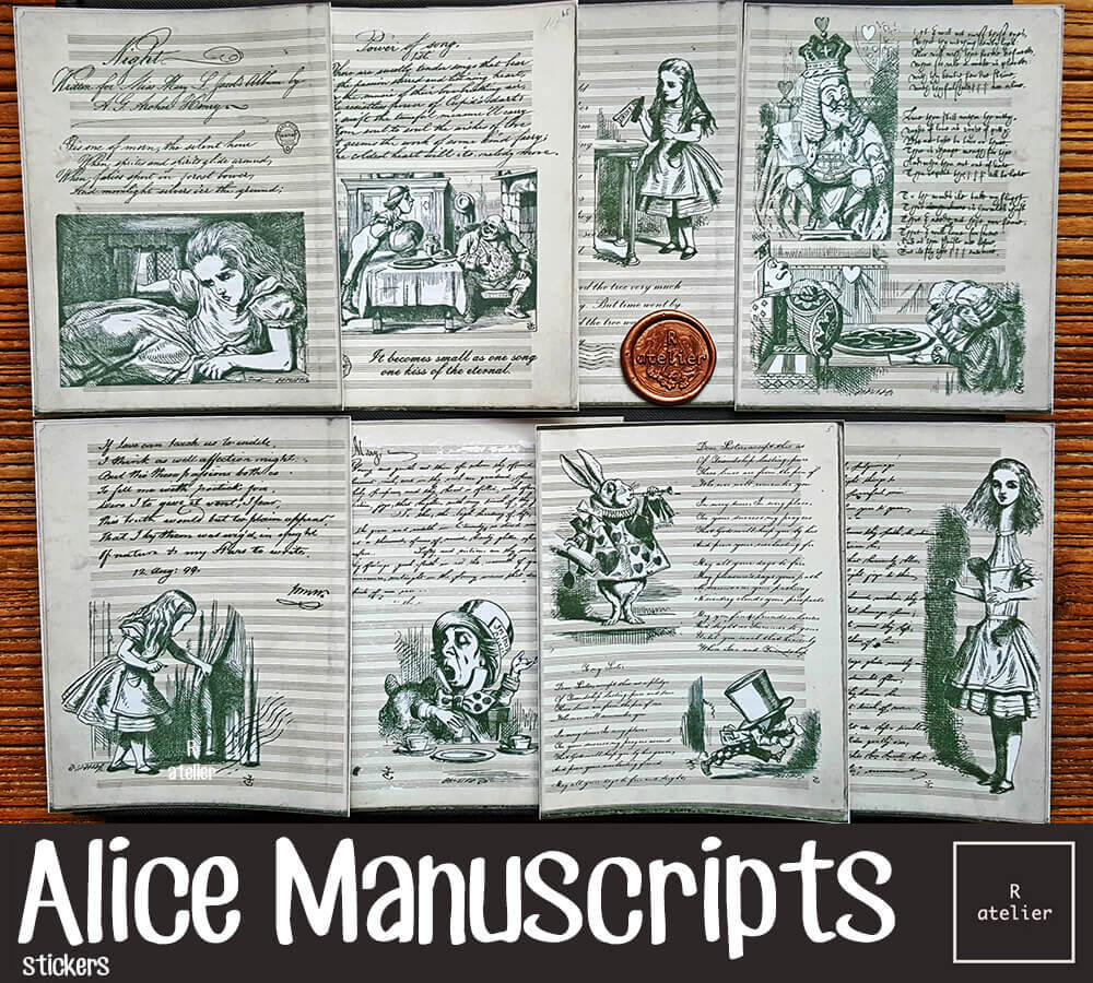Alice Manuscripts | Scrapbooking Washi Stickers Kit