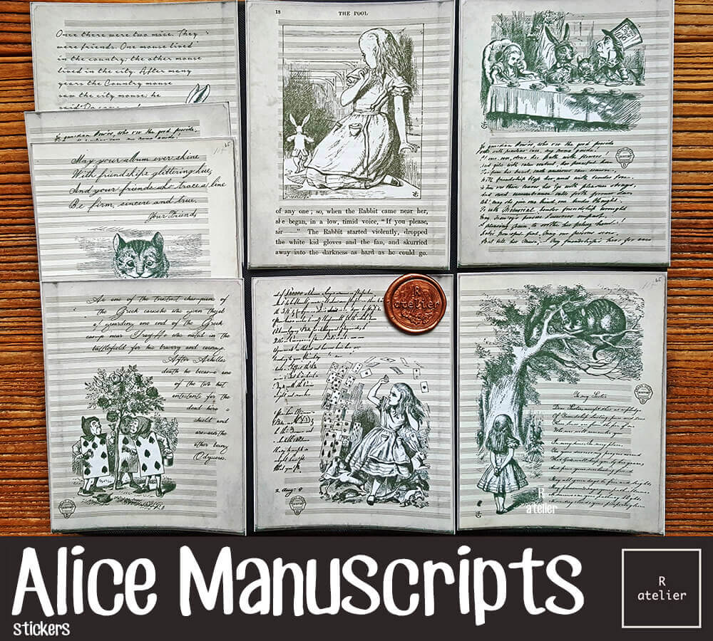 Alice Manuscripts | Scrapbooking Washi Stickers Kit