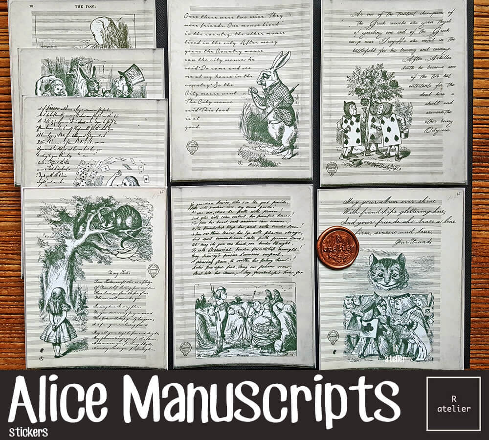 Alice Manuscripts | Scrapbooking Washi Stickers Kit