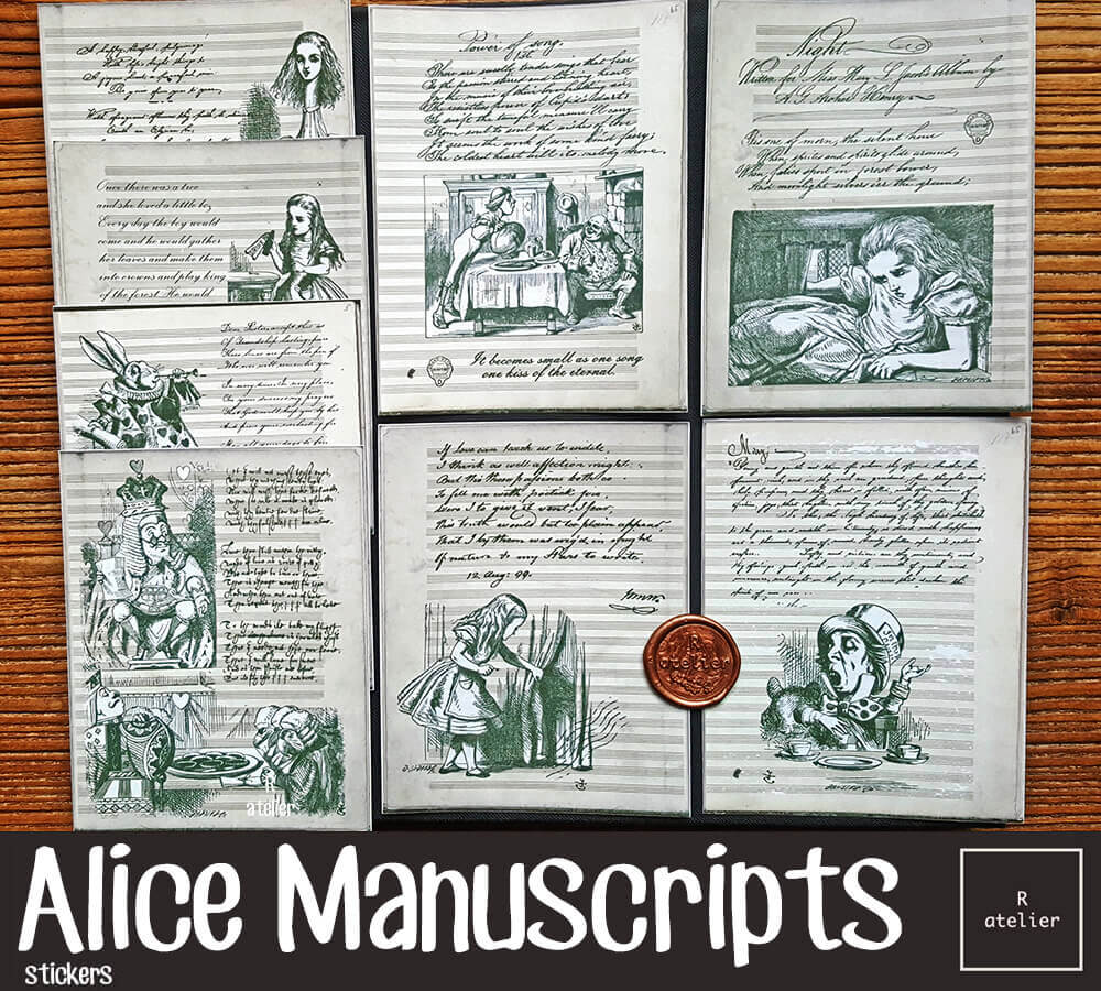 Alice Manuscripts | Scrapbooking Washi Stickers Kit