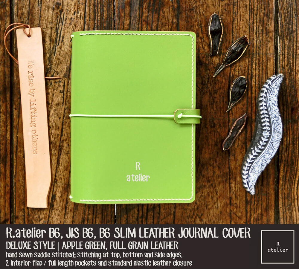 R.atelier B6 / B6 Slim / JIS B6 Leather Journal Cover | Apple Green