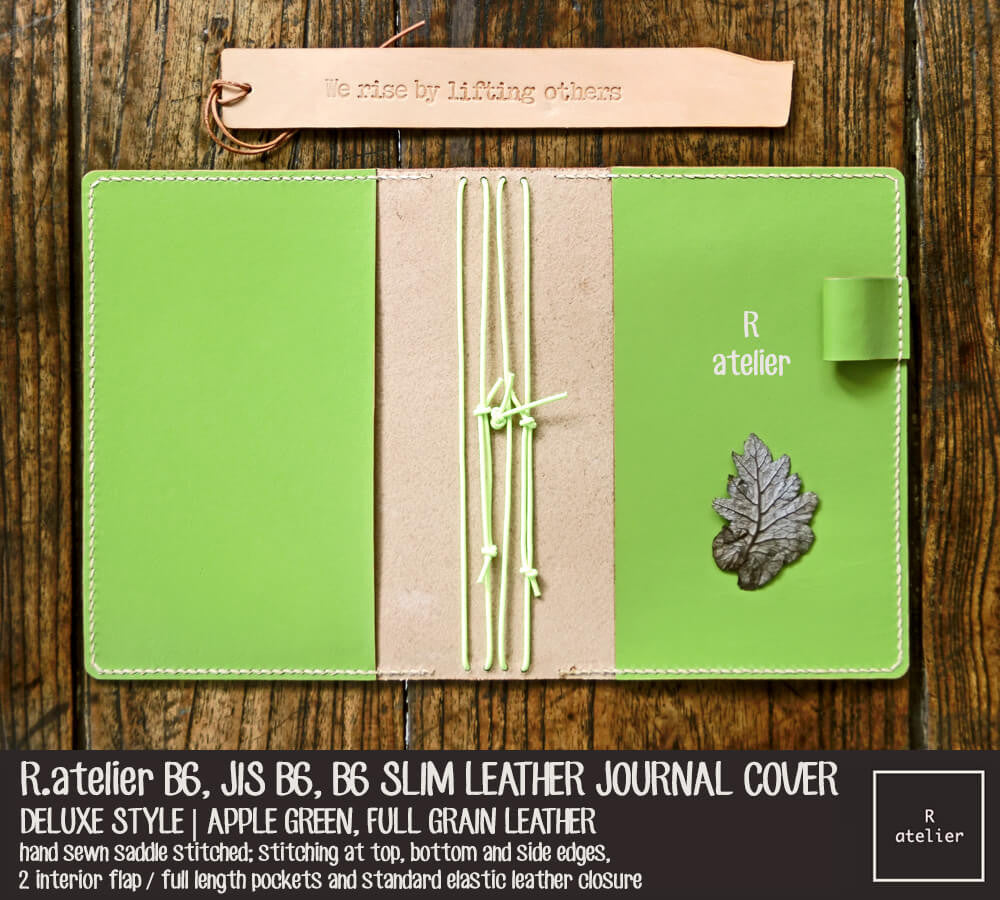 R.atelier B6 / B6 Slim / JIS B6 Leather Journal Cover | Apple Green