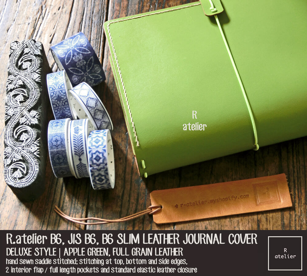 R.atelier B6 / B6 Slim / JIS B6 Leather Journal Cover | Apple Green