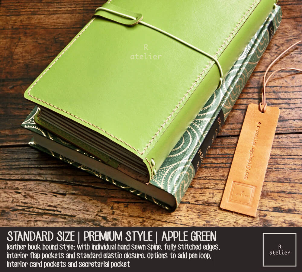 R.atelier Traveler's Notebook Leather Cover | Premium Style Standard Size | Apple Green