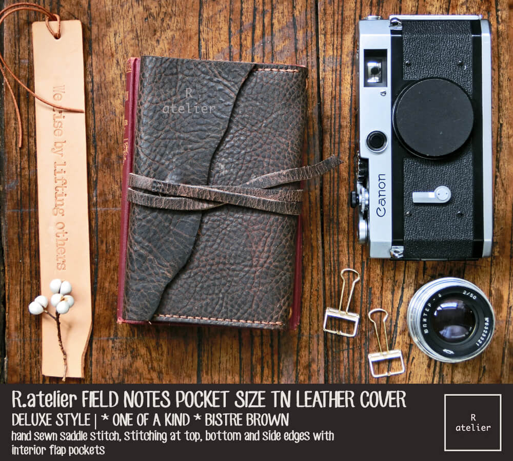 R.atelier Field Notes Pocket Size Leather Journal Cover | *One of A Kind* Bistre Brown