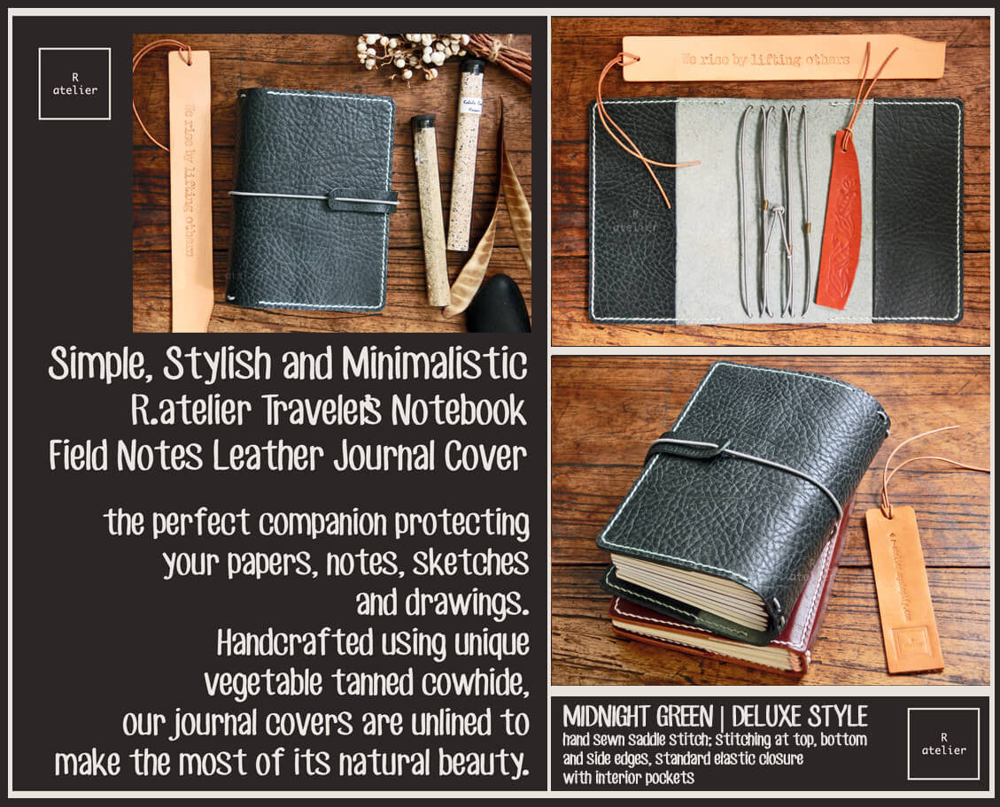Field Notes | Leather Journal Cover | Midnight Green | Pocket Size