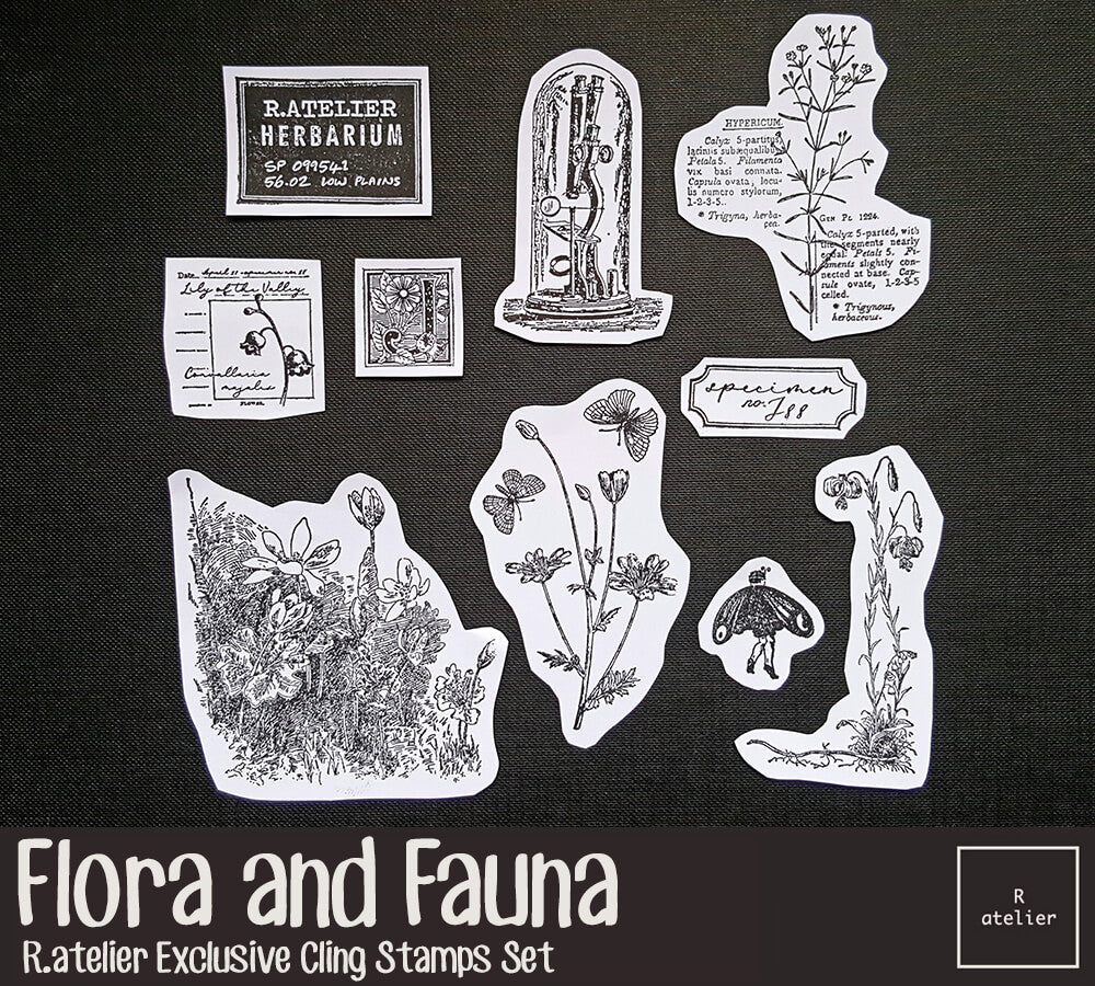 Flora & Fauna Scrapbooking Clear Stamps (R.atelier Exclusive)