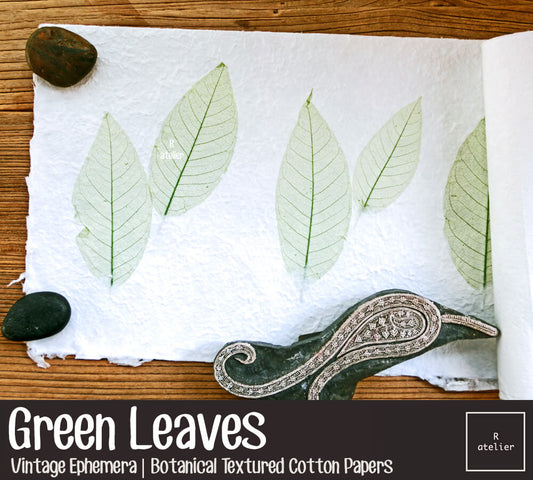 Green Leaves | Botanical Textured Cotton Papers