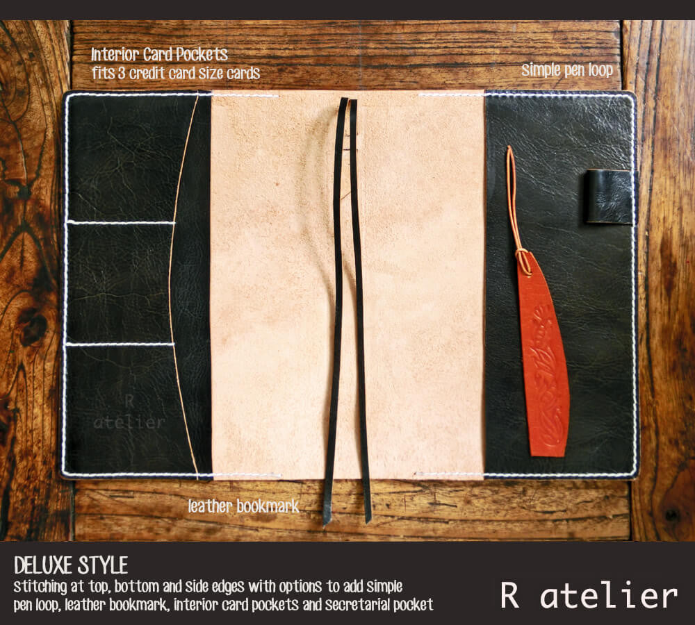 R.atelier Hobonichi Techo Cousin Leather Journal Cover | Bistre Black