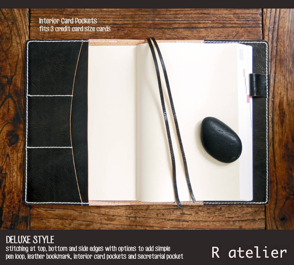 R.atelier Hobonichi Techo Cousin Leather Journal Cover | Bistre Black