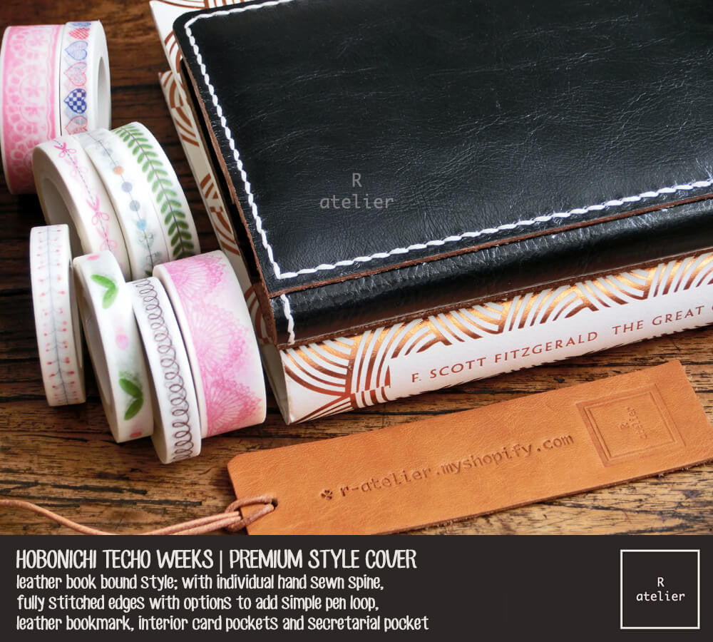 R.atelier Hobonichi Techo Weeks Leather Journal Cover | Jet Black