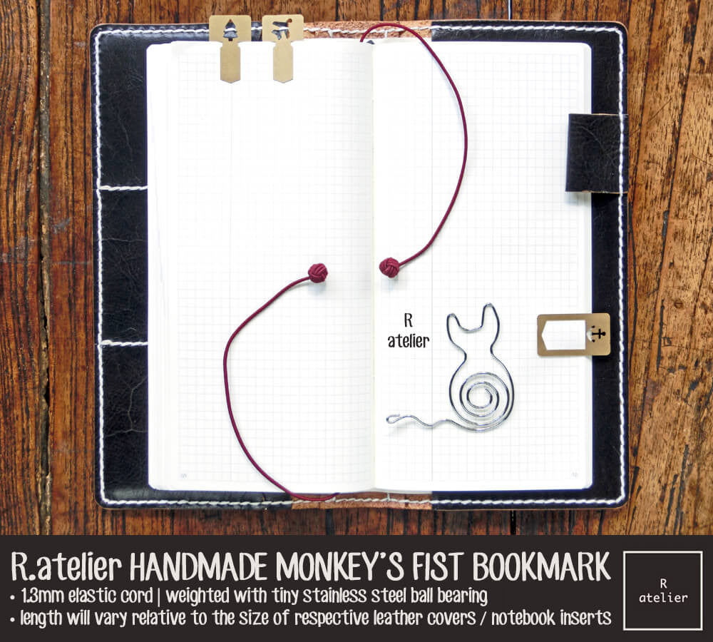 R.atelier Monkey's Fist Knot Bookmark Charm | Red Wine Color