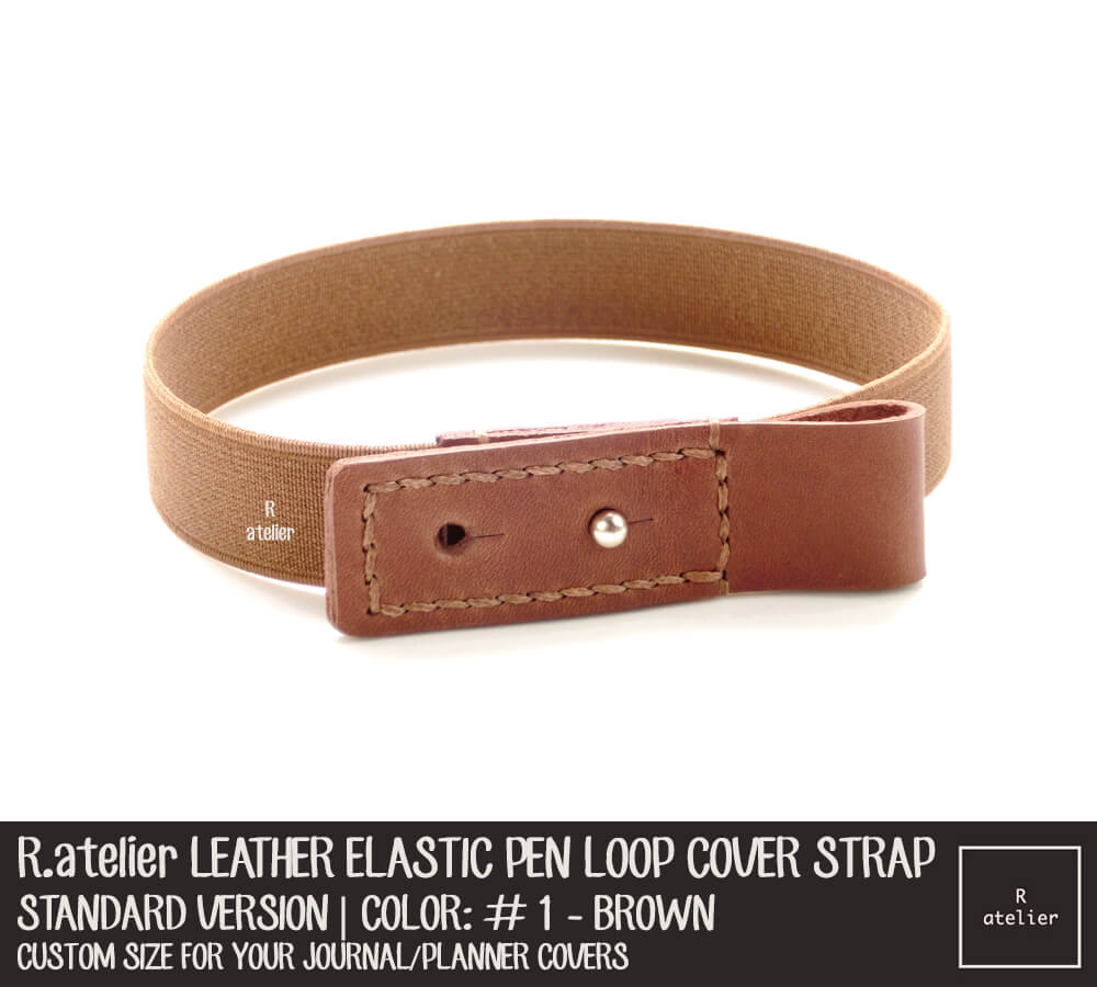Standard #1 Brown - Leather Elastic Pen Loop Cover Strap