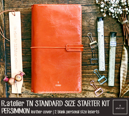 R.atelier Standard TN Leather Cover Starter Kit | Persimmon