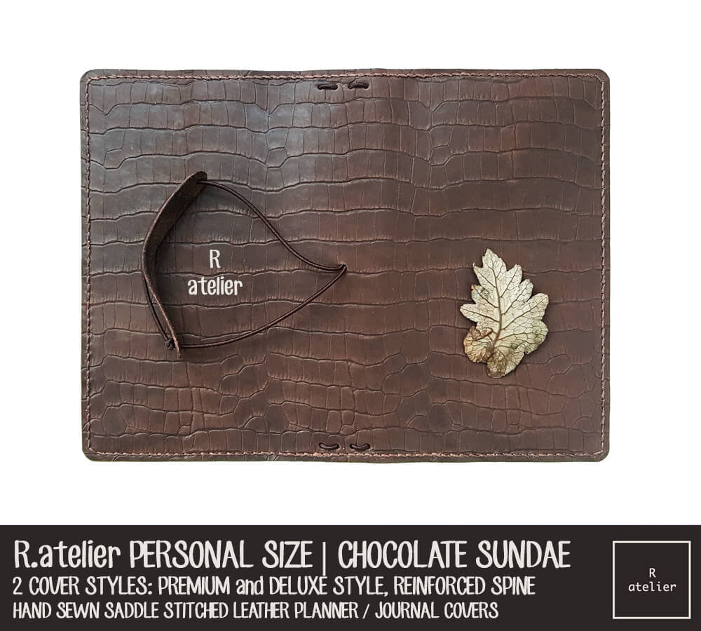 R.atelier Personal Size Traveler's Notebook Leather Cover | Chocolate Sundae